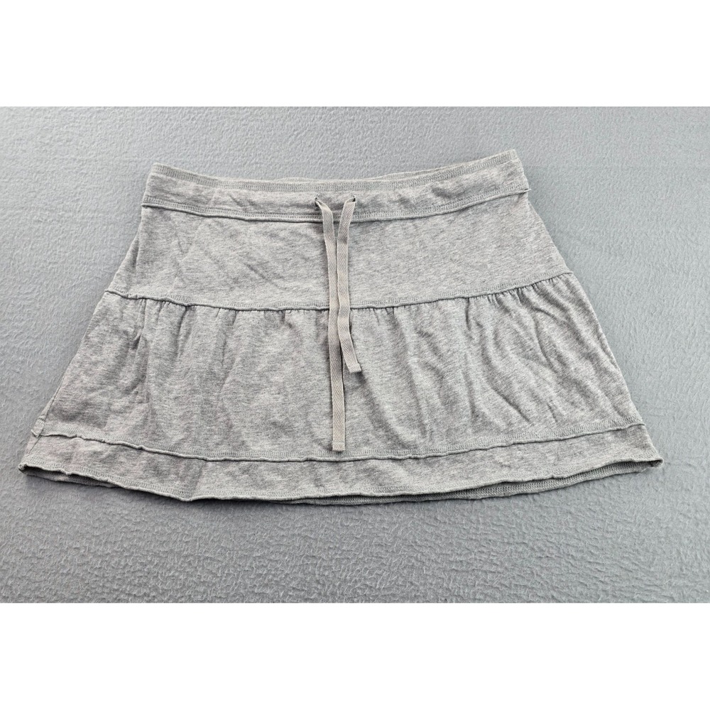 SO A-Line Mini Skirt Womens Medium Heather Gray Career Casual Summer Drawstring